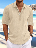 Men's Shirt Linen Shirt Spring & Summer Casual Daily Long Sleeve Shirt - Wehilion.uk # # #