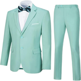 Men's Suits 2 Piece Slim Fit Two Button Solid Wedding Prom Jacket Pants Set