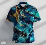 Graphic Marble Casual Men's Shirt Party Daily Holiday Summer Turndown Short Sleeve - Wehilion.uk # # #