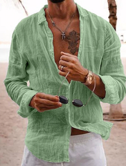 Men's Linen Shirt Summer Shirt Beach Shirt Spring & Summer Hawaiian Holiday Casual Shirt - Wehilion.uk # # #