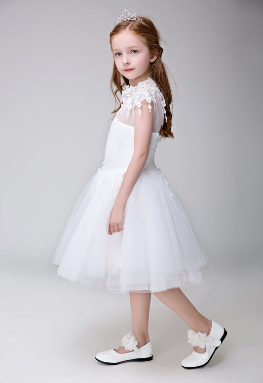 Princes Dresses Applique Party Gown Flower Girl Long Dress for Wedding