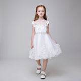 Party Gown Flower Girl Long Applique Dress for Wedding