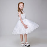 Party Gown Flower Girl Long Applique Dress for Wedding