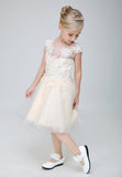 Short Applique Flower Girl Party Gown Long Dress for Wedding