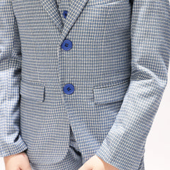 Black-and-white Plaid Elegant 5 Piece Boys Suits