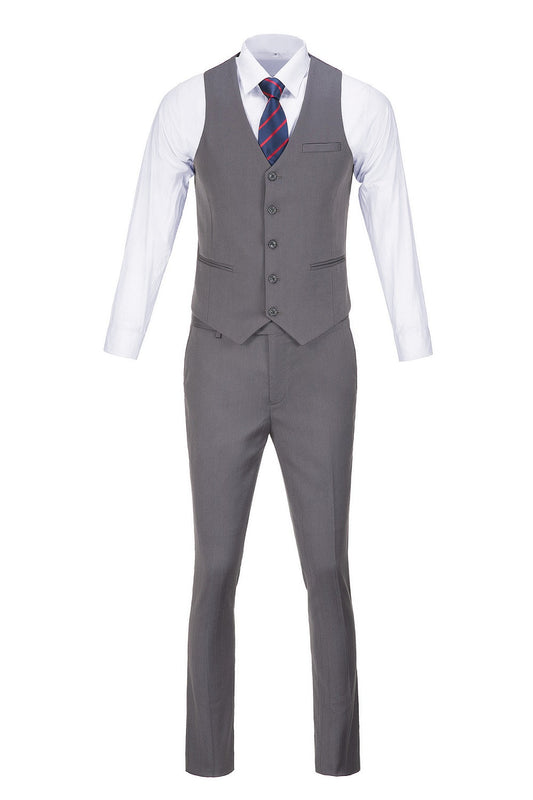 Grey Stripe Men's 3 Piece Suits