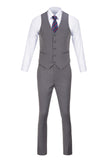 Grey Stripe Men's 3 Piece Suits