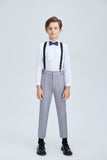Light Grey Formal Classic Suits Set 5 Piece Boys Suits