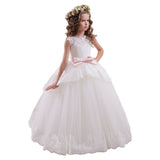 Applique Party Gown Princes Dresses Flower Girl Long Dress for Wedding YSM03