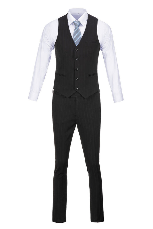 Black Stripe Men's 3 Piece Suit