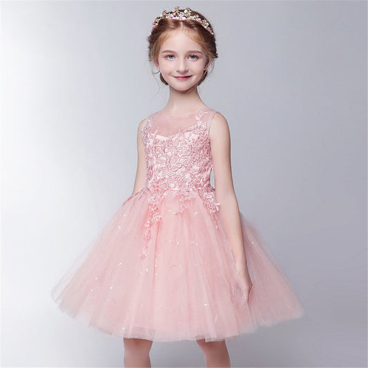 Short Applique Dresses Flower Girl Dress for Wedding SLD04