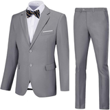 Men's Suits 2 Piece Slim Fit Two Button Solid Wedding Prom Jacket Pants Set