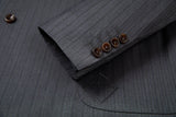 Designer Style New Double Breasted Men's Two Button Stripe Blazer