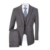 Grey Stripe Men's 3 Piece Suits