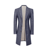 Men's Wool Coat Winter Trench Long Coat With Pockets 2774