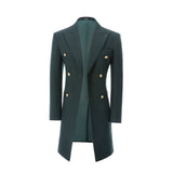 Men's Wool Coat Winter Double Breasted Long Coat 2779