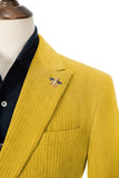 Unique Red Peak Lapel Corduroy Suit 2 Pieces Men's Suits Jacket+Pants 2801