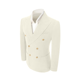 Double Breasted Peak Lapel Corduroy Suit 2 Pieces Men's Suits Jacket+Pants 2765