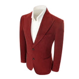 Winter Corduroy Peak Lapel 2 Pieces Men's Suits Jacket+Pants 2786