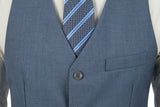 Denim Blue Two Button Wedding 3 Pieces Slim Fit Men Suits