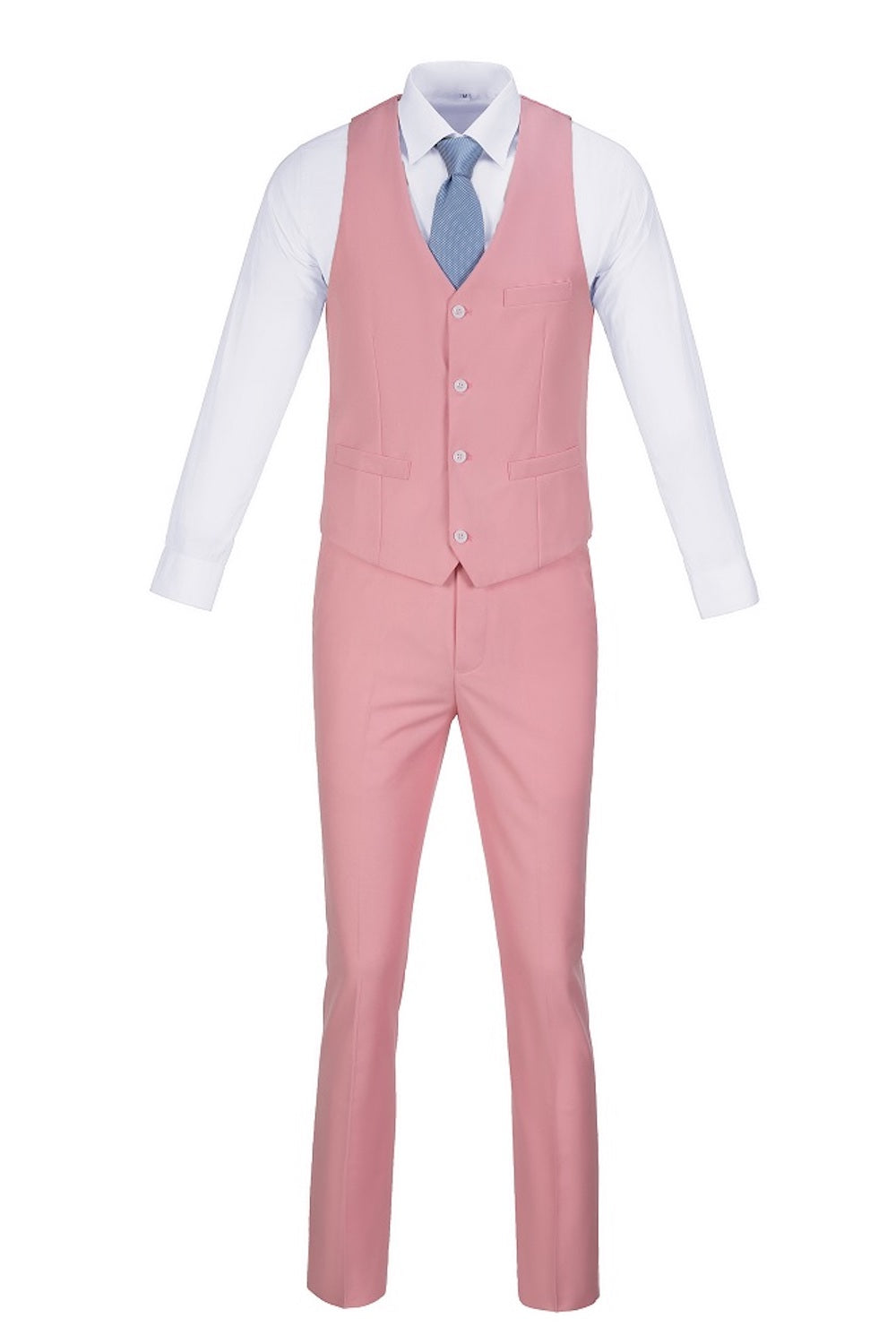 Men's Suits 2 Pieces Vest+Pants Set V-Neck Slim Fit Casual Waistcoat Suit 3D - Wehilion.uk # # #