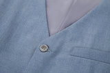 Denim Blue Two Button Wedding 3 Pieces Slim Fit Men Suits