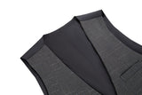 Grey Plaid Men's Vest for Party, Wedding and Business