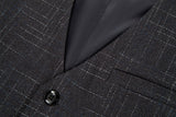 Black Plaid Men's 3 Piece Slim Fit Suits