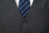 Grey Plaid Men's 3 Piece Slim Fit Suits