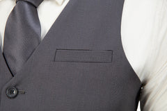 Grey Stripe Men's 3 Piece Suits