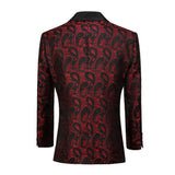 Burgundy Unique Patterned Men's Blazer for Party, Wedding and Business