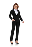 Black Women's 2 Piece Office Work Suit Set