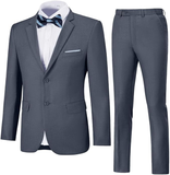 Men's Suits 2 Piece Slim Fit Two Button Solid Wedding Prom Jacket Pants Set