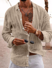 Men's Linen Shirt Summer Shirt Beach Shirt Spring & Summer Hawaiian Holiday Casual Shirt - Wehilion.uk # # #