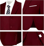 Mens Suit 2 Piece Slim Fit Two Button Business Wedding Jacket Blazer Pants Set