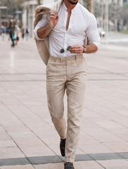 Men's Linen Suits Beach Wedding Summer Suits Single Breasted 2 Piece Suits 2024 - Wehilion.uk # # #
