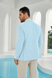 Seersucker Striped Men's Summer Blazer