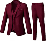 Men's Suits 3 Piece Slim Fit Two Button Wedding Prom Jacket Vest Pants Set