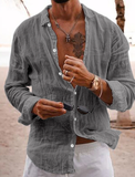 Men's Linen Shirt Summer Shirt Beach Shirt Spring & Summer Hawaiian Holiday Casual Shirt - Wehilion.uk # # #