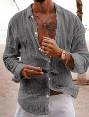 Men's Linen Shirt Summer Shirt Beach Shirt Spring & Summer Hawaiian Holiday Casual Shirt - Wehilion.uk # # #