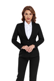 Black Women's 2 Piece Office Work Suit Set