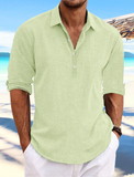 Men's Shirt Linen Shirt Spring & Summer Casual Daily Long Sleeve Shirt - Wehilion.uk # # #
