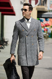 Men's Wool Coat Winter Double Breasted Long Coat 2780