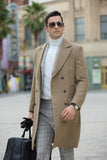 Men's Wool Coat Winter Double Breasted Long Coat 2775