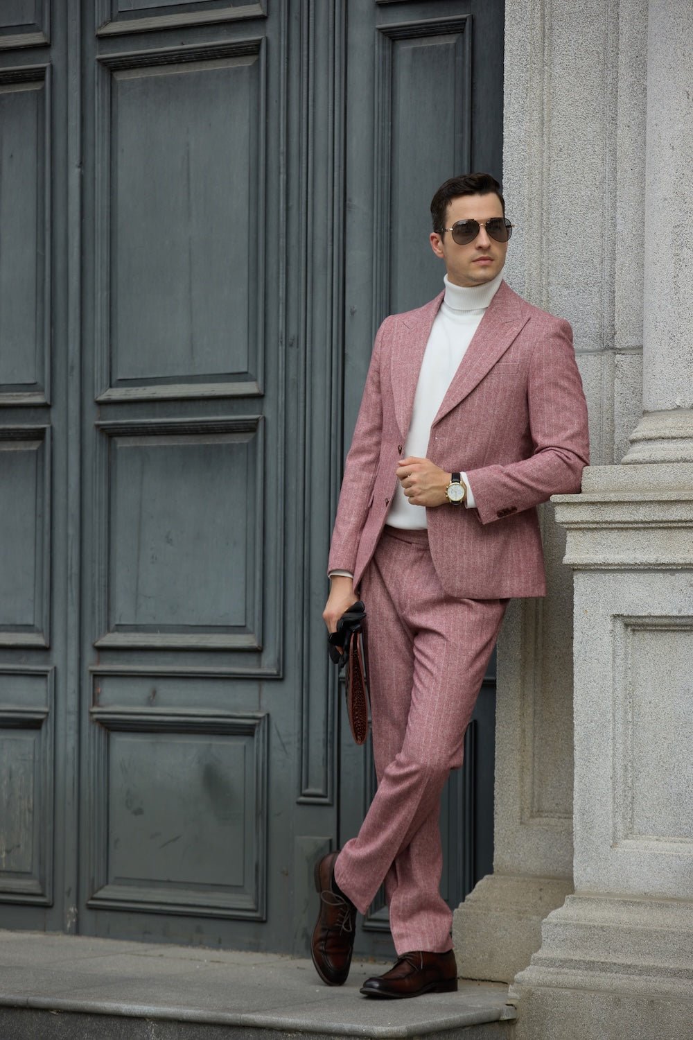 Retro Tweed Woollen Herringbone 2 Pieces Mens Suits 2789