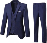 Men's Suits 3 Piece Slim Fit Two Button Wedding Prom Jacket Vest Pants Set