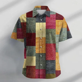 Plaid Men's Resort Hawaiian 3D Print Shirt Vacation Spring & Fall Rainbow Shirt - Wehilion.uk # # #