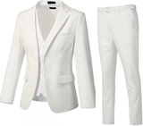 Men's Suits 3 Piece Slim Fit Two Button Wedding Prom Jacket Vest Pants Set