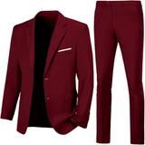 Mens Suit 2 Piece Slim Fit Two Button Business Wedding Jacket Blazer Pants Set