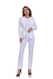 White Women's 2 Piece Office Work Suit Set